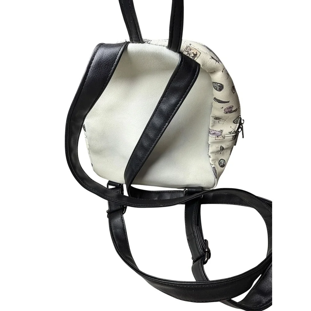 Disney Nightmare Before Christmas Mini Backpack‎ Jack Sally White Faux Leather